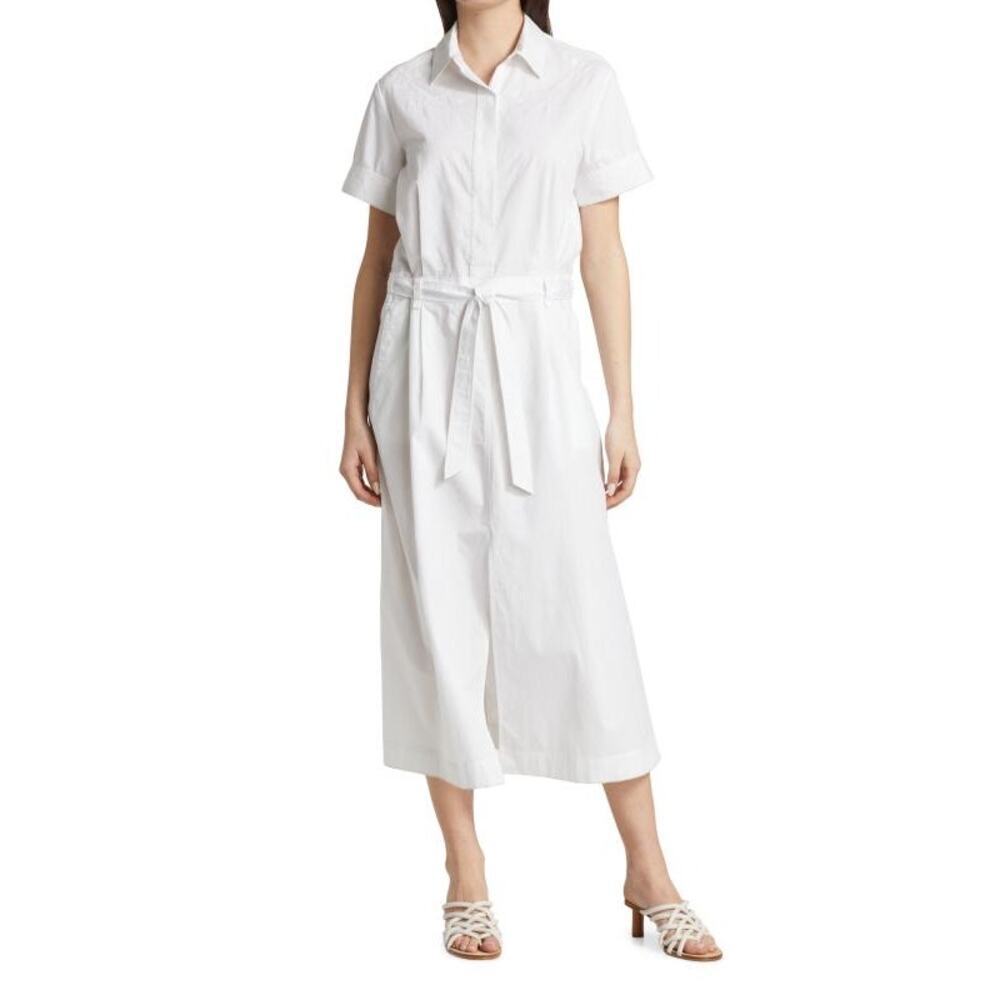 Rag & Bone Cotton Jade White Belted Eyelet Embroidered Belted Shirt Dress XS